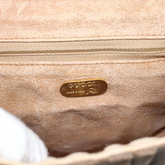 GUCCI GG Plus Supreme Shoulder Bag PVC Beige Gold Auth 180728