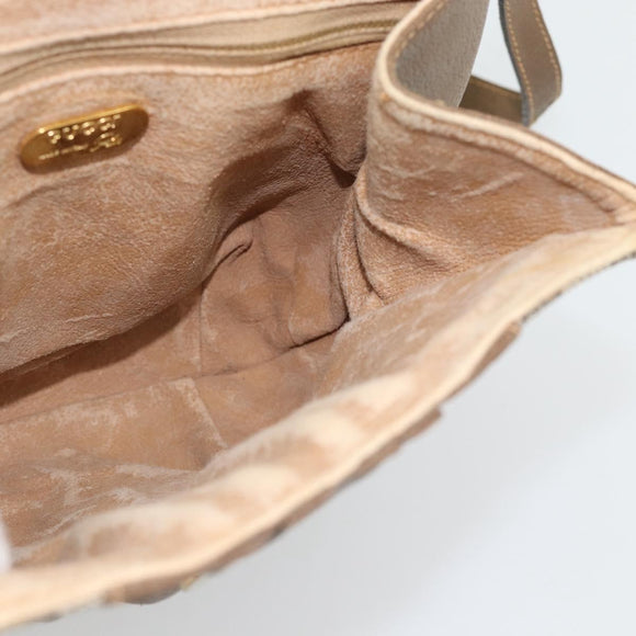 GUCCI GG Plus Supreme Shoulder Bag PVC Beige Gold Auth 180728