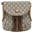GUCCI GG Plus Supreme Shoulder Bag PVC Beige Gold Auth 180728-13