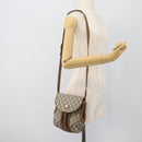 GUCCI GG Plus Supreme Shoulder Bag PVC Beige Gold Auth 180728-21