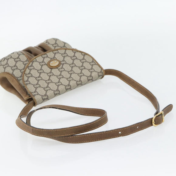 GUCCI GG Plus Supreme Shoulder Bag PVC Beige Gold Auth 180728
