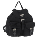 PRADA Backpack Nylon Black Silver Auth 180736A-1
