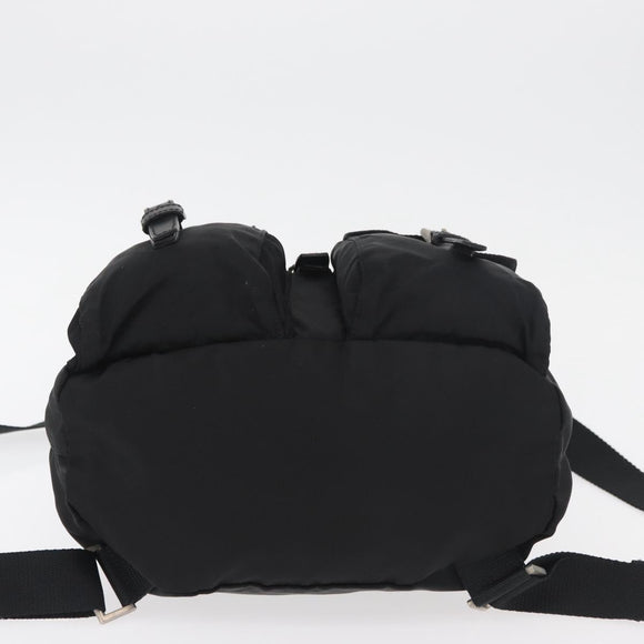 PRADA Backpack Nylon Black Silver Auth 180736A