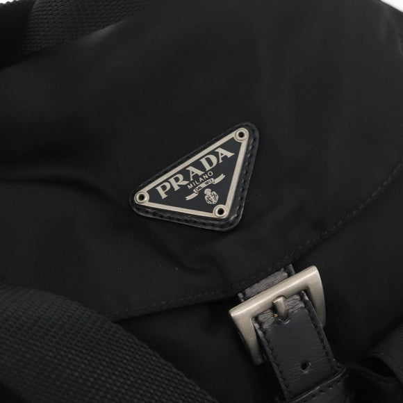 PRADA Backpack Nylon Black Silver Auth 180736A