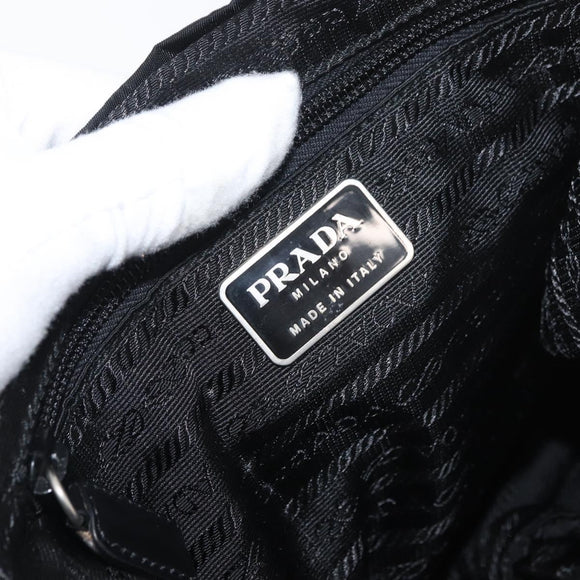 PRADA Backpack Nylon Black Silver Auth 180736A