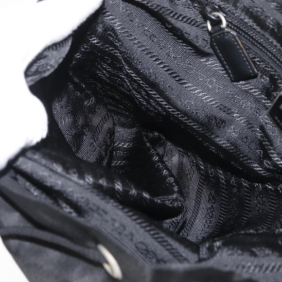 PRADA Backpack Nylon Black Silver Auth 180736A