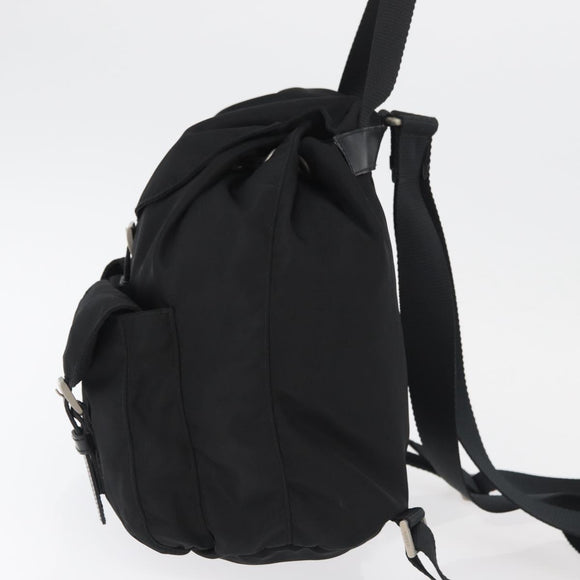 PRADA Backpack Nylon Black Silver Auth 180736A