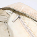 CHANEL New Travel Line Hand Bag Nylon Beige Silver CC Auth 180753-19
