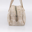 CHANEL New Travel Line Hand Bag Nylon Beige Silver CC Auth 180753-4