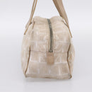 CHANEL New Travel Line Hand Bag Nylon Beige Silver CC Auth 180753-5