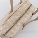 CHANEL New Travel Line Hand Bag Nylon Beige Silver CC Auth 180753-6