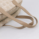 CHANEL New Travel Line Hand Bag Nylon Beige Silver CC Auth 180753-7