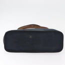 HERMES Cabak Elan Hand Bag Canvas Silver Navy Auth 180754-12