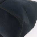 HERMES Cabak Elan Hand Bag Canvas Silver Navy Auth 180754-14