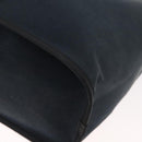 HERMES Cabak Elan Hand Bag Canvas Silver Navy Auth 180754-16