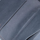HERMES Cabak Elan Hand Bag Canvas Silver Navy Auth 180754-17