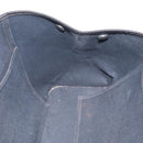 HERMES Cabak Elan Hand Bag Canvas Silver Navy Auth 180754-19