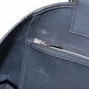 HERMES Cabak Elan Hand Bag Canvas Silver Navy Auth 180754-20