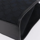 GUCCI GG Canvas Jackie Hand Bag Black Gold 002 1065 Auth 180760-11