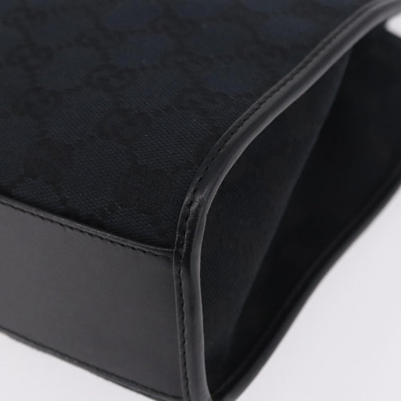 GUCCI GG Canvas Jackie Hand Bag Black Gold 002 1065 Auth 180760