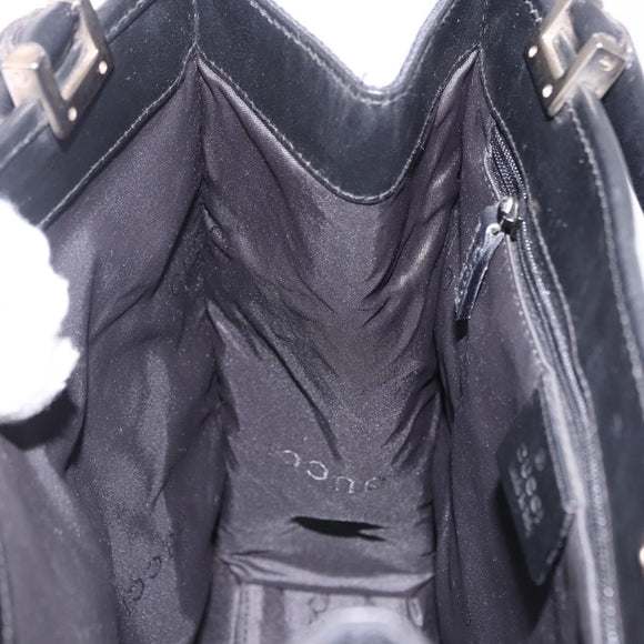 GUCCI GG Canvas Jackie Hand Bag Black Gold 002 1065 Auth 180760