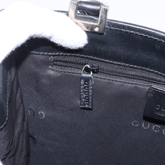 GUCCI GG Canvas Jackie Hand Bag Black Gold 002 1065 Auth 180760