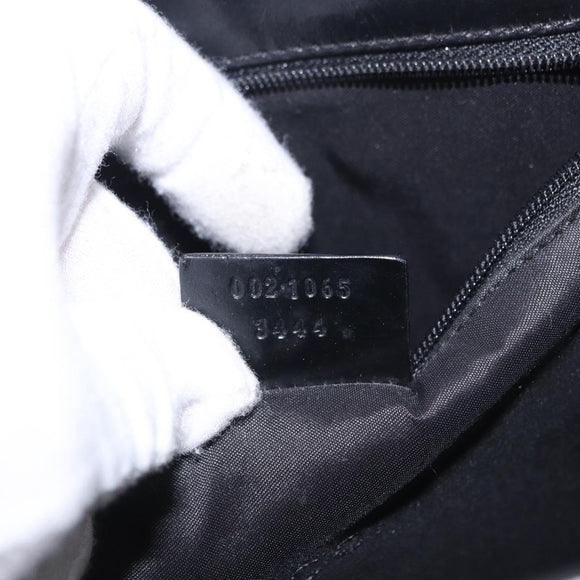 GUCCI GG Canvas Jackie Hand Bag Black Gold 002 1065 Auth 180760