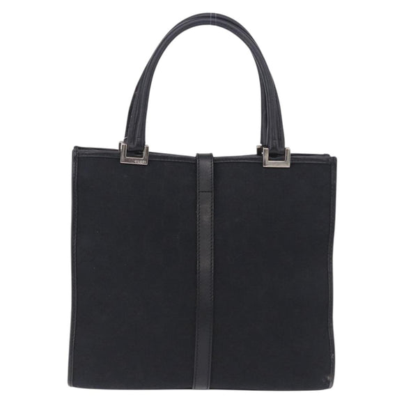 GUCCI GG Canvas Jackie Hand Bag Black Gold 002 1065 Auth 180760