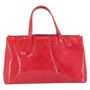LOUIS VUITTON Monogram Vernis Wilshire PM Handtas Rose Pop M93643 Auth 180764A-2