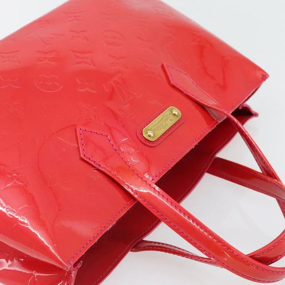 LOUIS VUITTON Monogram Vernis Wilshire PM Handtas Rose Pop M93643 Auth 180764A