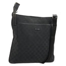 GUCCI GG Canvas Shoulder Bag Black Silver 122791 Auth 180778-1