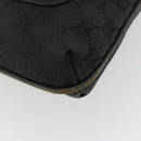 GUCCI GG Canvas Shoulder Bag Black Silver 122791 Auth 180778-14