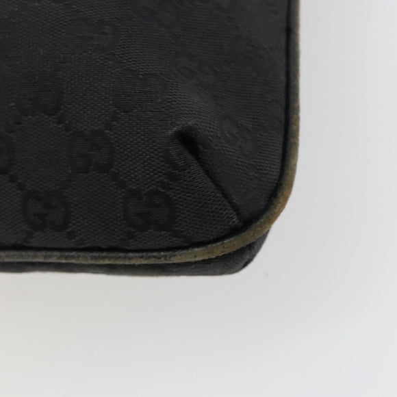 GUCCI GG Canvas Shoulder Bag Black Silver 122791 Auth 180778