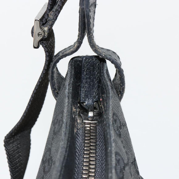 GUCCI GG Canvas Shoulder Bag Black Silver 122791 Auth 180778
