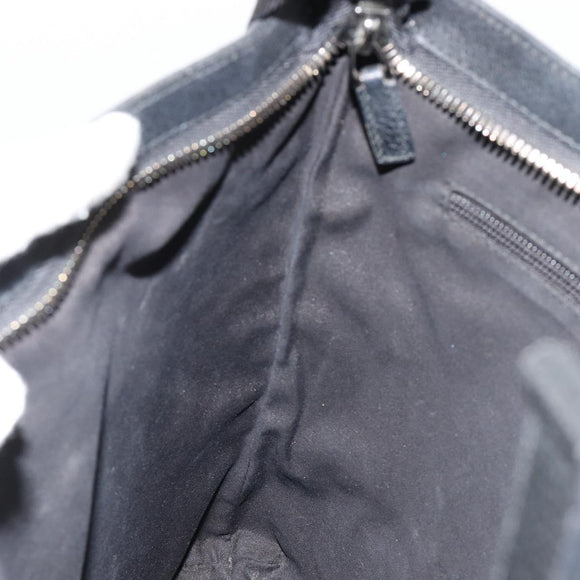 GUCCI GG Canvas Shoulder Bag Black Silver 122791 Auth 180778