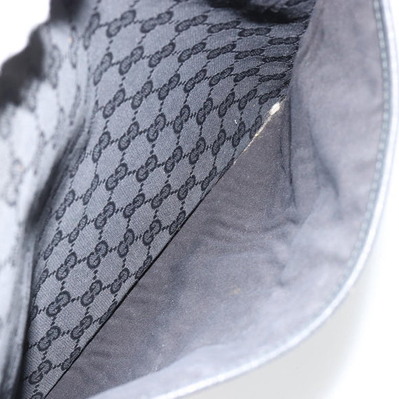 GUCCI GG Canvas Shoulder Bag Black Silver 122791 Auth 180778