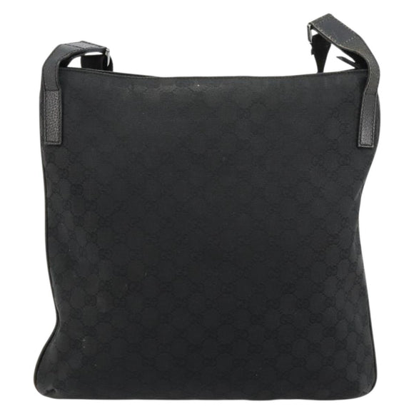 GUCCI GG Canvas Shoulder Bag Black Silver 122791 Auth 180778
