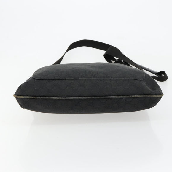 GUCCI GG Canvas Shoulder Bag Black Silver 122791 Auth 180778