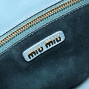 Miu Miu Hand Bag Leather Blue Gold Auth 180783A-16