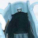 Miu Miu Hand Bag Leather Blue Gold Auth 180783A-18