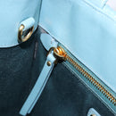 Miu Miu Hand Bag Leather Blue Gold Auth 180783A-20