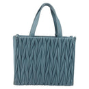 Miu Miu Hand Bag Leather Blue Gold Auth 180783A-3