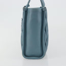 Miu Miu Hand Bag Leather Blue Gold Auth 180783A-4