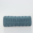 Miu Miu Hand Bag Leather Blue Gold Auth 180783A-9