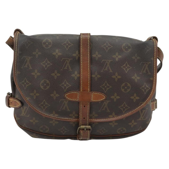 LOUIS VUITTON Monogram Saumur 30 Shoulder Bag M42256 LV Auth 180794