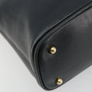 GUCCI Bamboo Hand Bag Leather 2way Navy Gold 000 2865 0290 Auth 180796-16