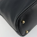 GUCCI Bamboo Hand Bag Leather 2way Navy Gold 000 2865 0290 Auth 180796-18