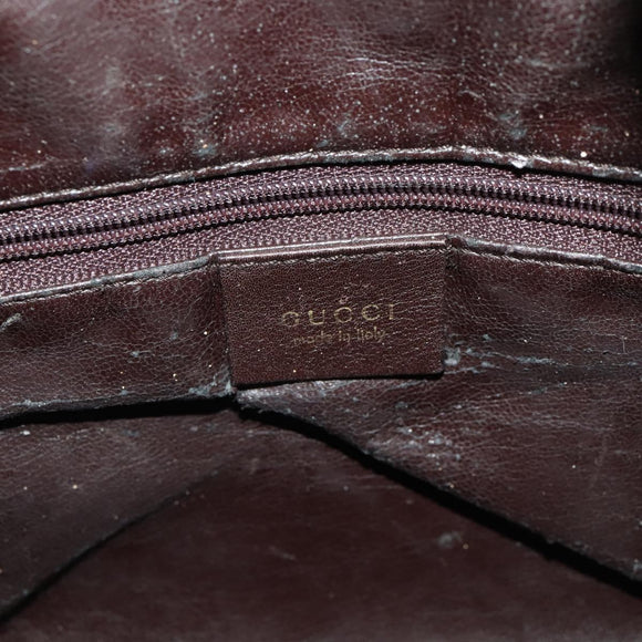GUCCI Bamboo Shoulder Bag Leather 2way Brown Gold 001 1577 Auth 180797