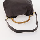 GUCCI Bamboo Shoulder Bag Leather 2way Brown Gold 001 1577 Auth 180797-7