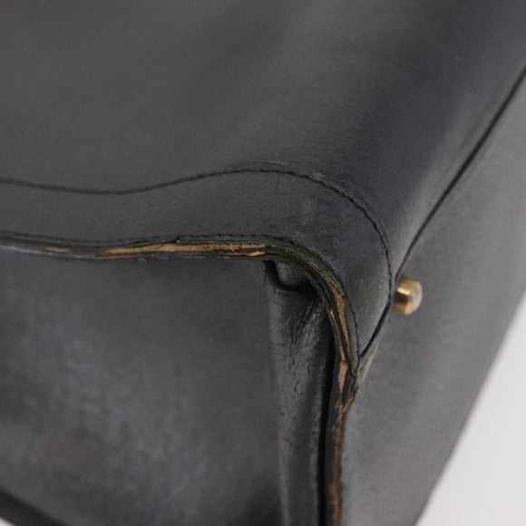 GUCCI Bamboo Tote Bag Leather Black Gold Auth 180798